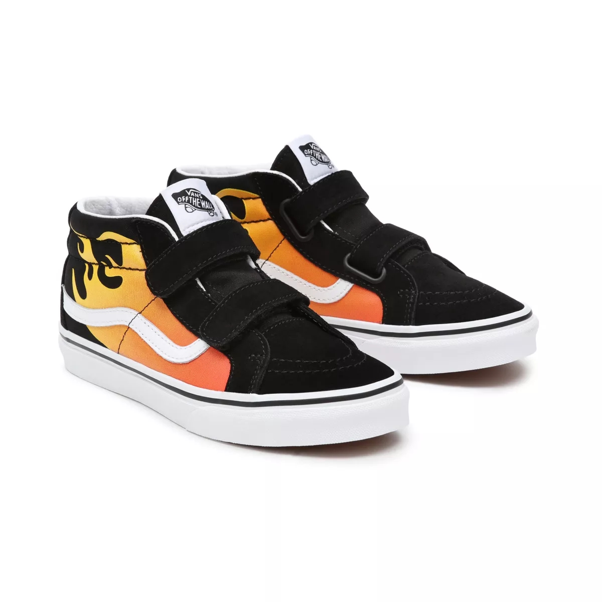 Vans Hot Flame Sk8-Mid Reissue Velcro Shoes Black | VN533Q9OF94